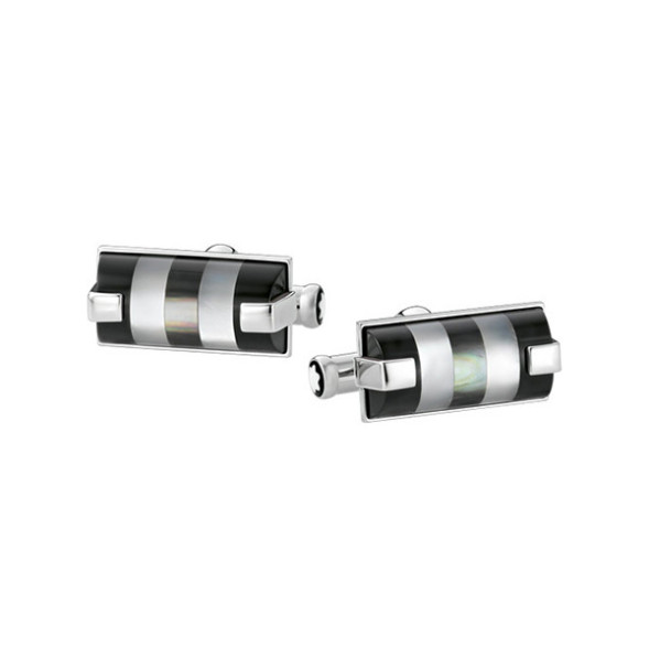 Montblanc 00109513 Запонки прямоуг сталь перлам