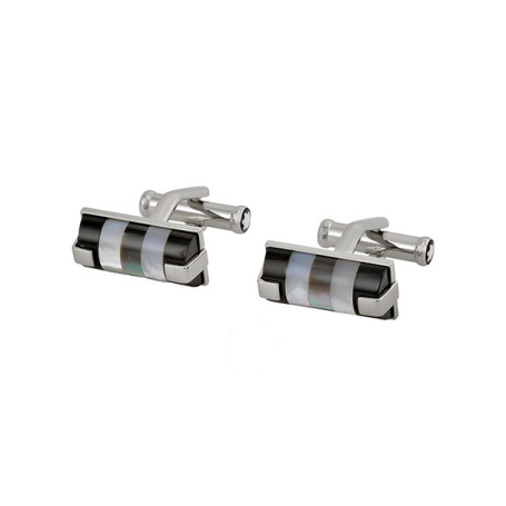 Montblanc 00109513 Запонки прямоуг сталь перлам