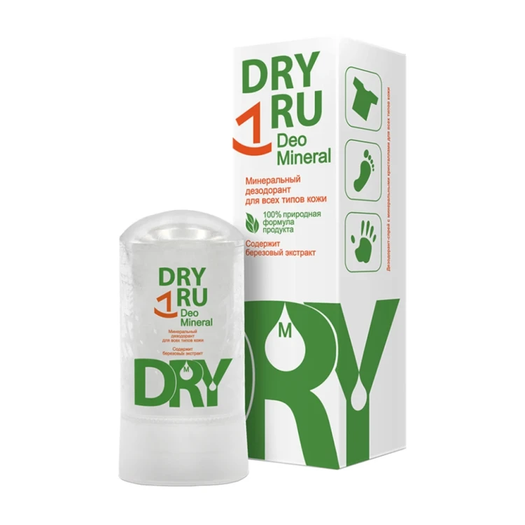 Дезодорант минеральный для всех типов кожи / Dry Ru Deo Mineral 60 гр