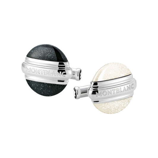 Montblanc 00109775 Запонки круглые сталь лак