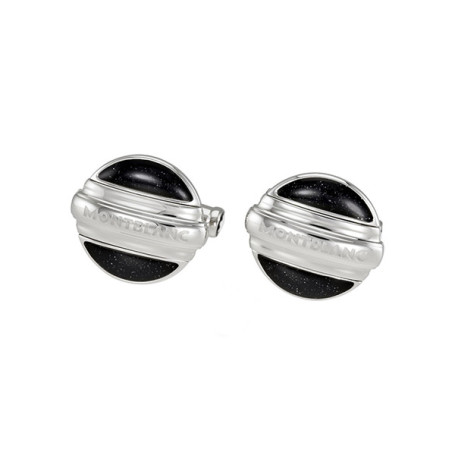Montblanc 00109775 Запонки круглые сталь лак
