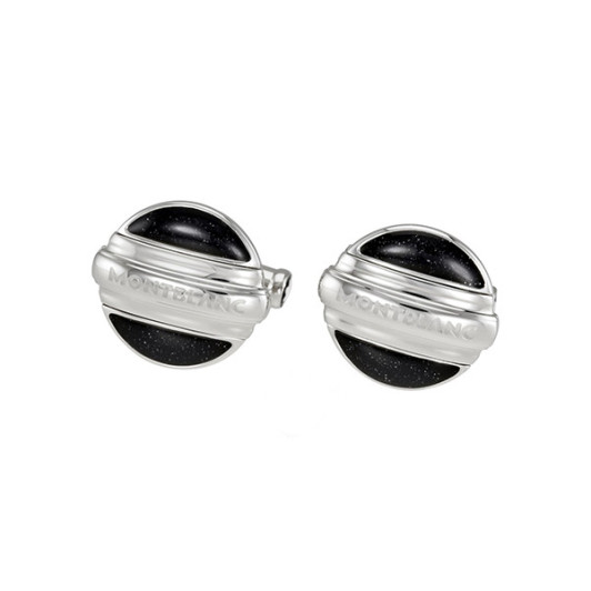 Montblanc 00109775 Запонки круглые сталь лак