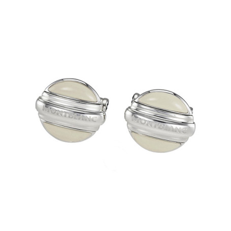 Montblanc 00109775 Запонки круглые сталь лак