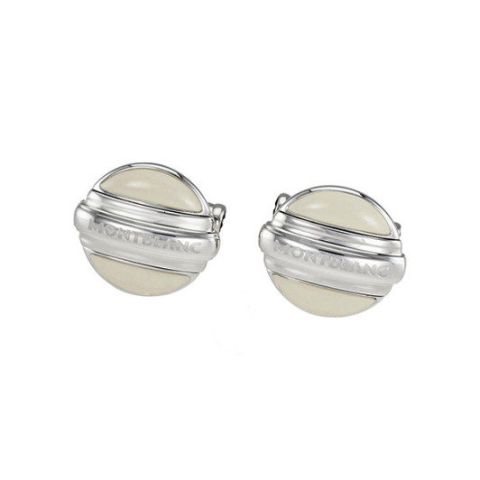 Montblanc 00109775 Запонки круглые сталь лак