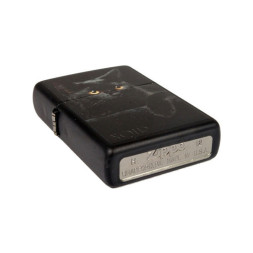 218 CAT Зажигалка ZIPPO Чёрная кошка, латунь/сталь с покрытием Black Matte, черный