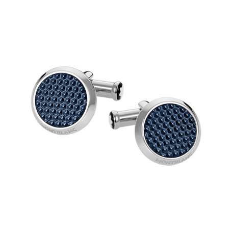 Montblanc 00112904 Запонки сталь лак вставка Blue