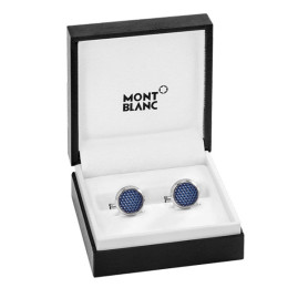 Montblanc 00112904 Запонки сталь лак вставка Blue