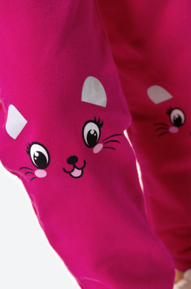 Костюм для девочки из футера Happyfox (фуксия)