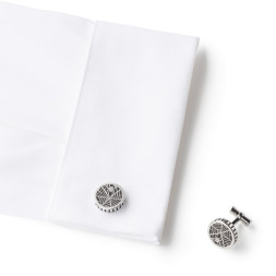 Montblanc 00114708 Запонки кругл сталь декор паутина