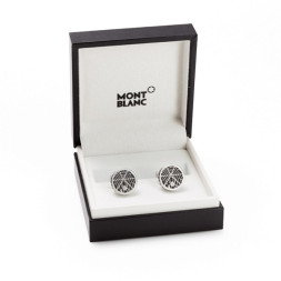 Montblanc 00114708 Запонки кругл сталь декор паутина