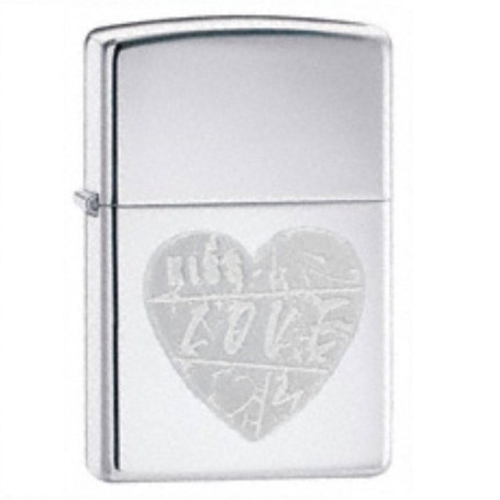 24198 Зажигалка ZIPPO For The Love, латунь/сталь с покрытием High Polish Chrome, УЦЕНКА