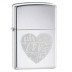 24198 Зажигалка ZIPPO For The Love, латунь/сталь с покрытием High Polish Chrome, УЦЕНКА