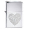 24198 Зажигалка ZIPPO For The Love, латунь/сталь с покрытием High Polish Chrome, УЦЕНКА