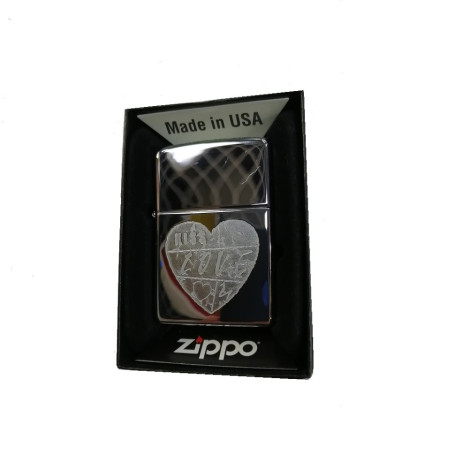 24198 Зажигалка ZIPPO For The Love, латунь/сталь с покрытием High Polish Chrome, УЦЕНКА