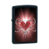 28043 Зажигалка ZIPPO Heart, латунь/сталь с покрытием с покрытием Black Matte, черный