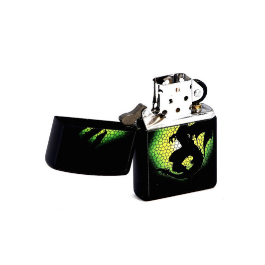 28135 Зажигалка ZIPPO Dragon, латунь/сталь с покрытием Black Matte, черный