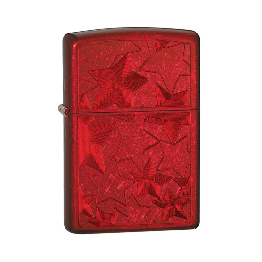 28339 Зажигалка ZIPPO Classic, латунь/сталь с покрытием Candy Apply Red, красный