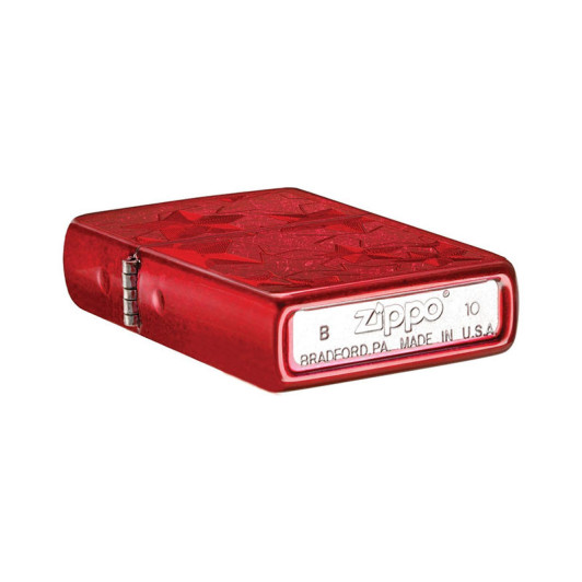 28339 Зажигалка ZIPPO Classic, латунь/сталь с покрытием Candy Apply Red, красный