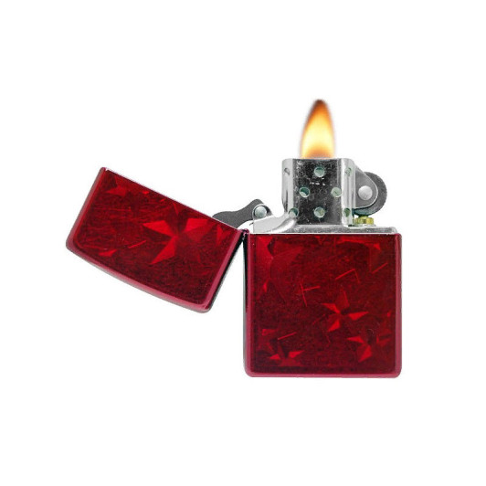 28339 Зажигалка ZIPPO Classic, латунь/сталь с покрытием Candy Apply Red, красный