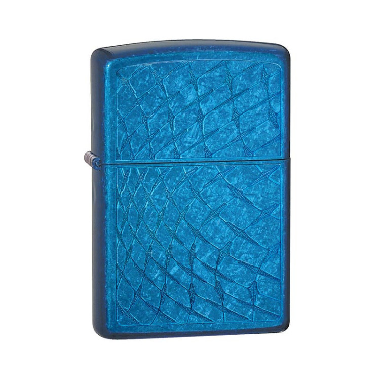28341 Зажигалка ZIPPO Diamond Plate, латунь c покрытием Cerulean™, синий