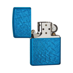 28341 Зажигалка ZIPPO Diamond Plate, латунь c покрытием Cerulean™, синий