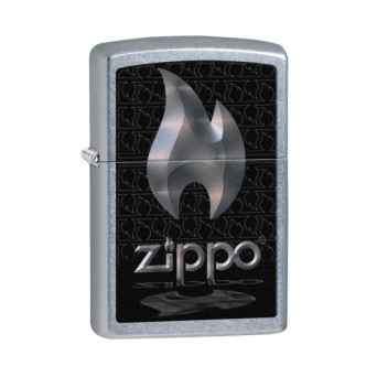 28445 Зажигалка ZIPPO Flame, латунь/сталь с покрытием Street Chrome, серебристый