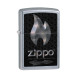 28445 Зажигалка ZIPPO Flame, латунь/сталь с покрытием Street Chrome, серебристый