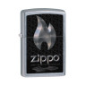 28445 Зажигалка ZIPPO Flame, латунь/сталь с покрытием Street Chrome, серебристый