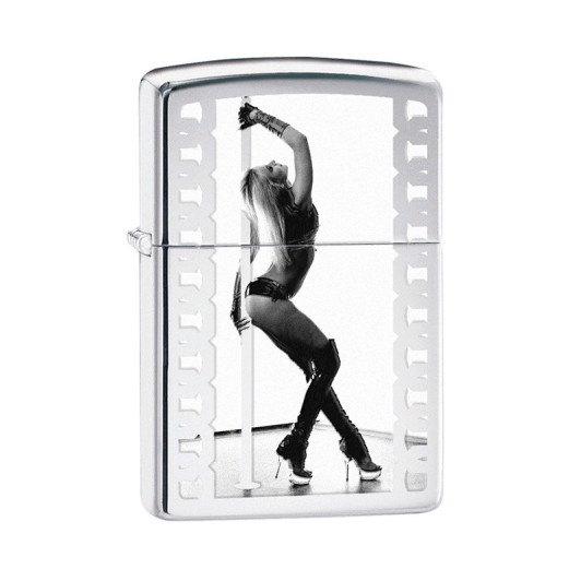 28448 Зажигалка ZIPPO Classic, латунь/сталь с покрытием High Polish Chrome, серебристый