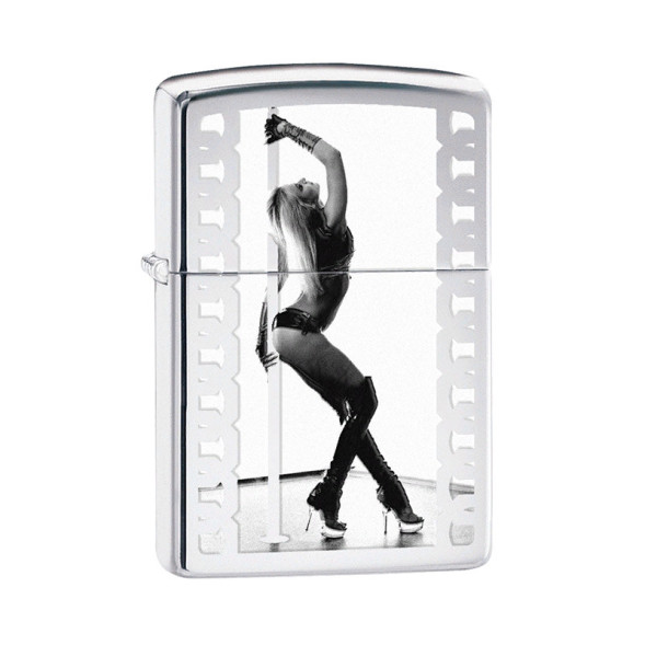 28448 Зажигалка ZIPPO Classic, латунь/сталь с покрытием High Polish Chrome, серебристый