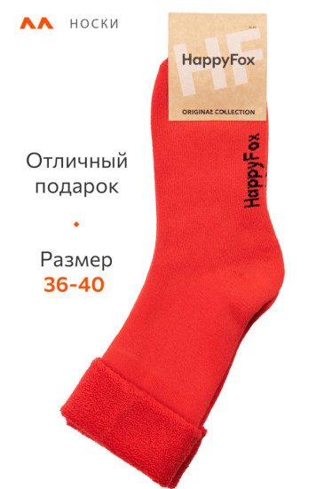 Махровые носки Happyfox (красный)