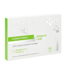 Концентрат ампульный сияние, витамин С 5% + таурин 2% / KORA 10*2 мл