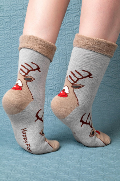 Махровые носки Happyfox (серыймеланж)