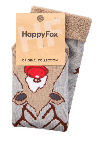 Махровые носки Happyfox (серыймеланж)