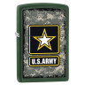 28631 Зажигалка ZIPPO US Army, латунь с покрытием Green Matte, зеленый