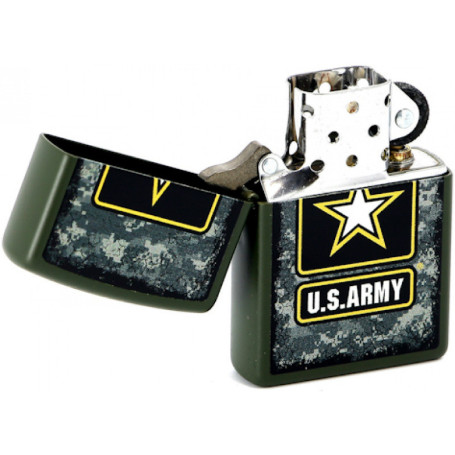 28631 Зажигалка ZIPPO US Army, латунь с покрытием Green Matte, зеленый