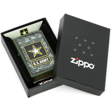 28631 Зажигалка ZIPPO US Army, латунь с покрытием Green Matte, зеленый