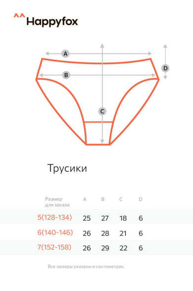 Трусы для девочки 5шт. Happyfox (классика.микс)