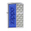 28658 Зажигалка ZIPPO Classic, латунь с покрытием High Polish Chrome, серебряный/синий