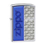 28658 Зажигалка ZIPPO Classic, латунь с покрытием High Polish Chrome, серебряный/синий
