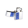 28658 Зажигалка ZIPPO Classic, латунь с покрытием High Polish Chrome, серебряный/синий
