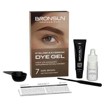 Набор для домашнего окрашивания, темно-коричневый #7 / Eyelash And Eyebrow Dye Gel 35 гр