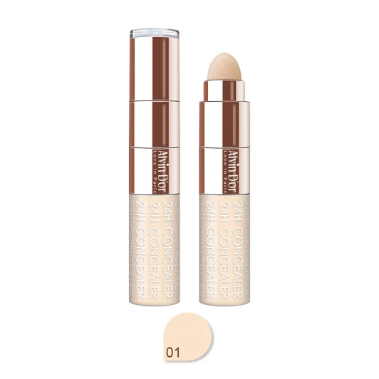 Консилер жидкий+спонж, тон 01 / 24H Full cover concealer 6 мл
