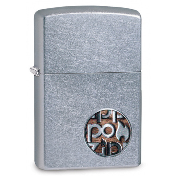 29872 Зажигалка ZIPPO Zippo Button Logo с покрытием Street Chrome™, латунь/сталь, серебристый