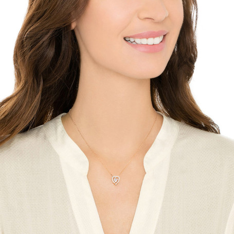 Swarovski 5284188 SPARKLING DC: ожерелье HRT CZWH/CRY/ROS