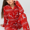 Новогодняя пижама для девочки с брюками и рубашкой Happyfox (красный.олени)