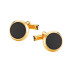 00112902 CUFF LINKS,STAINL STEEL,YG PVD, BLK ONYX MONTBLANC