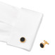 00112902 CUFF LINKS,STAINL STEEL,YG PVD, BLK ONYX MONTBLANC