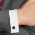 00112902 CUFF LINKS,STAINL STEEL,YG PVD, BLK ONYX MONTBLANC