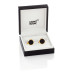 00112902 CUFF LINKS,STAINL STEEL,YG PVD, BLK ONYX MONTBLANC
